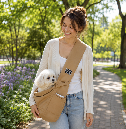 Golden Paws Sling Carrier — Hands-Free Pet Bag for Dogs & Cats